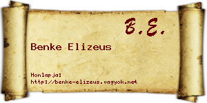 Benke Elizeus névjegykártya